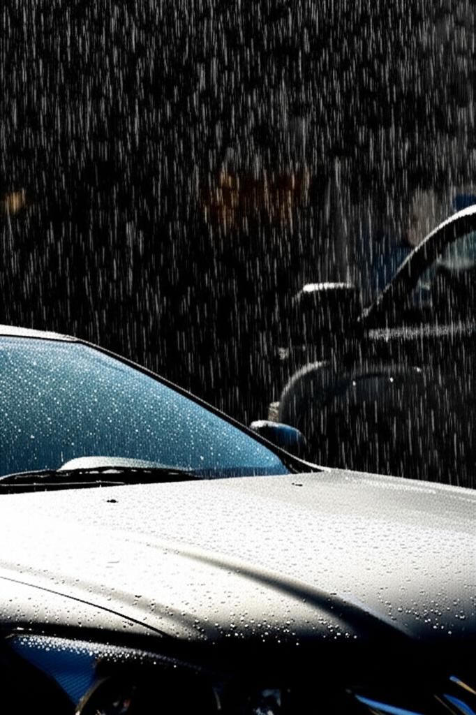 Car under harsh sun and rain