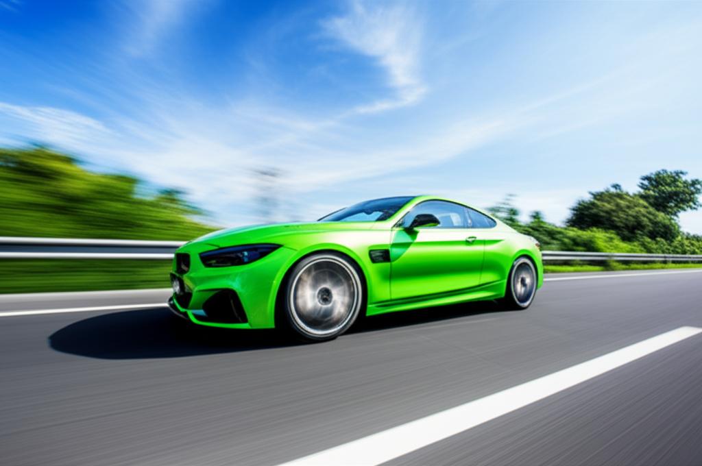 Performance car driving on highway in Thailand