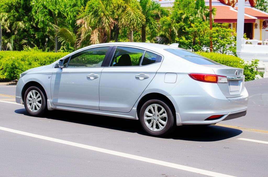 New car parked in Thailand looking shiny
