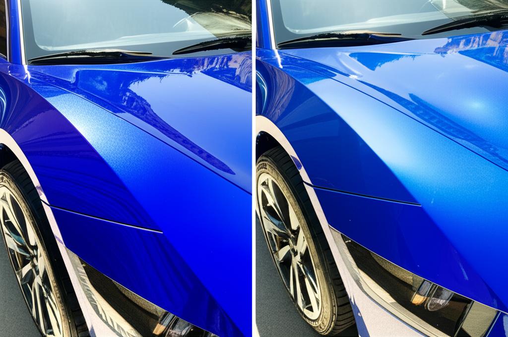 Car before and after applying TPU film