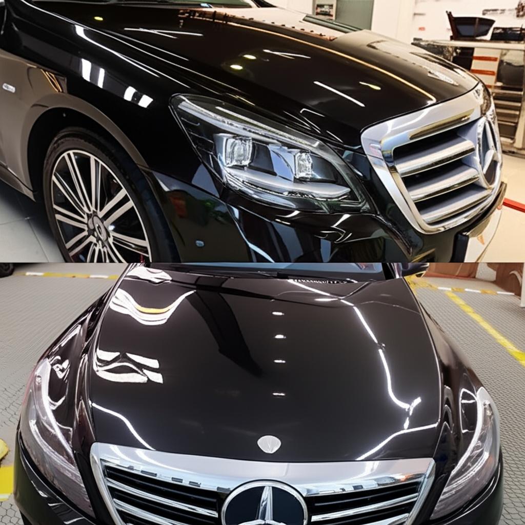 Car before and after TPU film installation