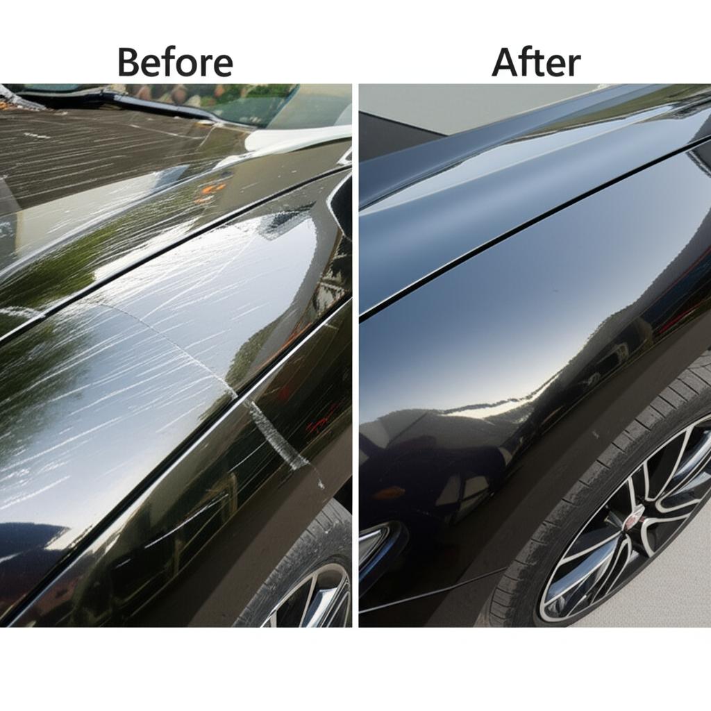 Car before and after TPU film