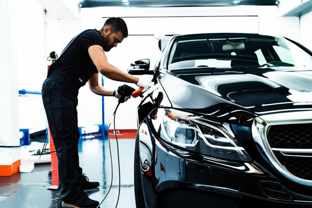 Professional car film installation process