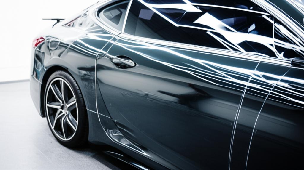 Car with TPU film applied, looking shiny