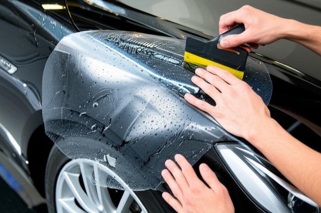 Applying TPU film on a car