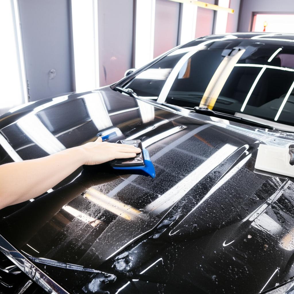 Car receiving TPU film installation