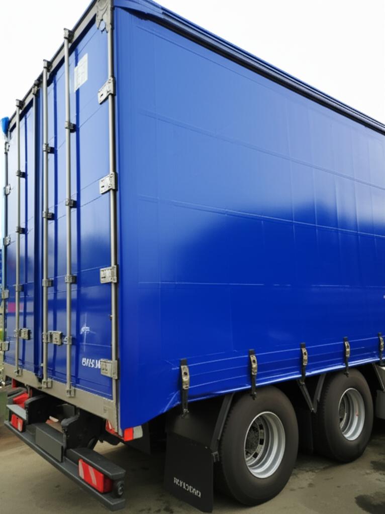 Logistics truck with newly installed TPU film, looking shiny